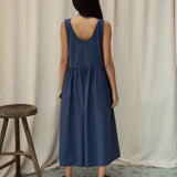 Rory Organic Cotton Jersey and Poplin Jumpsuit in Midnight