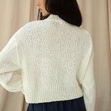 Sugi Cotton Linen Knit Cardigan in Off White
