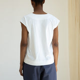 Tamsin Organic Cotton Jersey Top in White