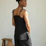 Toni-May Cotton Linen Vest in Black