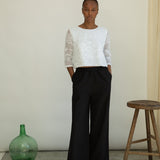 Zoya-May Cotton Linen Trousers in Black