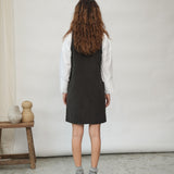 Willow Organic Cotton Corduroy Dress in Charcoal