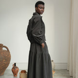 Cecilia Organic Cotton Corduroy Skirt in Charcoal