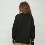 Emmy Organic Cotton Knitted Jumper in Black