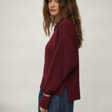 Emmy Organic Cotton Knitted Jumper in Bordeaux