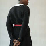Evelyn Mohair Knitted Cardigan in Black