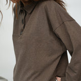 Holly Organic Cotton Felpe Sweatshirt in Brown Marl