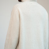 Isabella Lambswool Knitted Jumper in Off White Marl