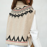 Kanon-Sue Recycled Wool Knitted Vest in Cream Marl Fairisle