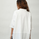 Lissie Organic Cotton Poplin and Jersey Shirt in White