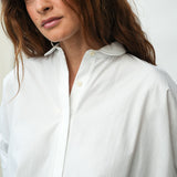 Lissie Organic Cotton Poplin and Jersey Shirt in White