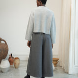 Mazu-Cay Recycled Cotton Blend Trousers in Grey Gingham