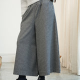 Mazu-Cay Recycled Cotton Blend Trousers in Grey Gingham