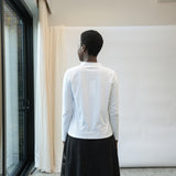 Maisy Organic Cotton Poplin and Jersey Shirt in White