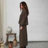 Nicky Organic Cotton Felpe Trousers in Brown Marl