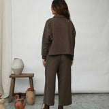 Nicky Organic Cotton Felpe Trousers in Brown Marl