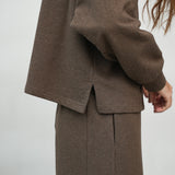 Nicky Organic Cotton Felpe Trousers in Brown Marl