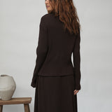 Victoria-Rae Organic Cotton Rib Shirt in Cacao