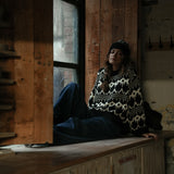 Leo-Sue Organic Cotton Knitted Jumper in Black Fairisle