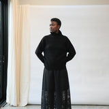 Lyla-Fay Cotton Lace Skirt in Black by HANNAH BEAUMONT