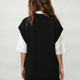 Piper Organic Cotton Knitted Vest in Black