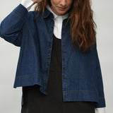 Sadie-Leigh Organic Cotton Denim Shirt in Mid blue