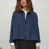 Sadie-Leigh Organic Cotton Denim Shirt in Mid blue