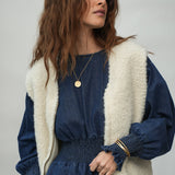 Sidney Wool Knitted Vest in Ecru
