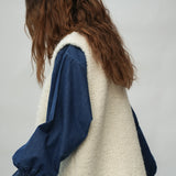 Sidney Wool Knitted Vest in Ecru
