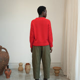 Sofia-Jane Organic Cotton Twill Trousers in Olive
