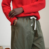 Sofia-Jane Organic Cotton Twill Trousers in Olive