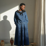 Violet-Leigh Organic Cotton Denim Skirt in Mid Blue