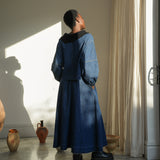 Violet-Leigh Organic Cotton Denim Skirt in Mid Blue