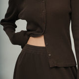 Fiona-Rae Organic Cotton Rib Skirt in Cacao