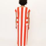 Carol Organic Cotton Dress in Cream and Paprika S Preloved
