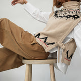 Kanon-Sue Recycled Wool Knitted Vest in Cream Marl Fairisle