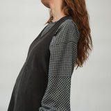Hazel-Cay Recycled Cotton Blend Blouse in Grey Gingham