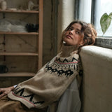 Kanon-Sue Recycled Wool Knitted Vest in Cream Marl Fairisle