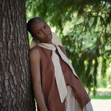 Olivia-May Linen Waistcoat in Russet