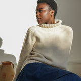 Isabella Lambswool Knitted Jumper in Off White Marl