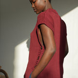 Piper Organic Cotton Knitted Vest in Bordeaux