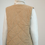 Benji Organic Cotton Denim and Corduroy Gilet in Mid Blue & Hazelnut