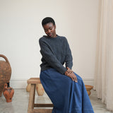 Kelly Lambswool Knitted Jumper in Navy Marl
