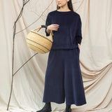 Divya Organic Cotton Velour Top in Night Sky Navy