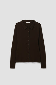 Victoria-Rae Organic Cotton Rib Shirt in Cacao