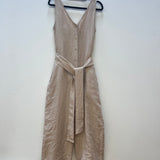 Gianna Linen Jumpsuit in Bone S Preloved