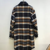 Rochelle Organic Cotton Overshirt in Navy & Camel Check S Preloved