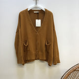Charis Recycled Cotton Cardigan in Ochre S Preloved