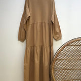 Mirabelle Organic Cotton Dress in Camel XS Preloved