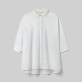 Lissie Organic Cotton Poplin and Jersey Shirt in White